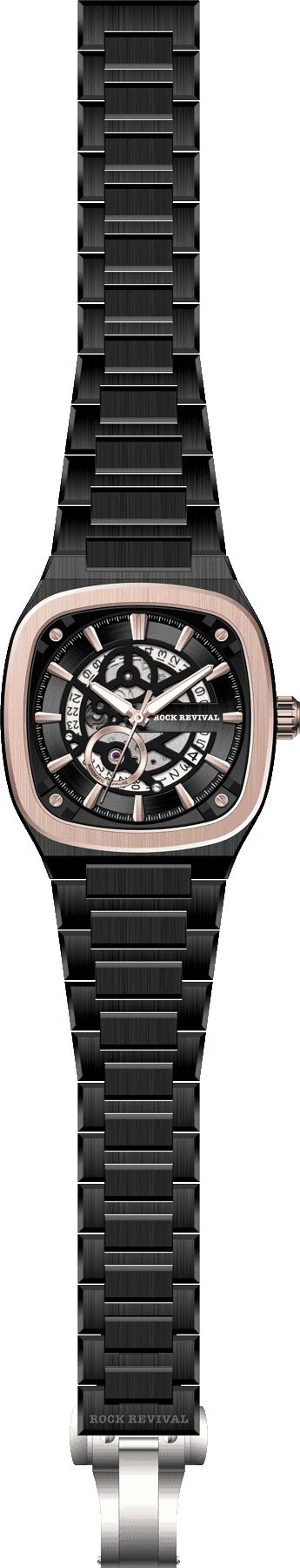 Rock Revival Wolf RRA.6525.B.RG.B - Caseback and Strap View