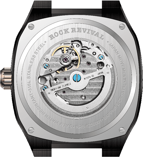 Rock Revival Wolf RRA.6525.B.RG.G - Sapphire Crystal and Black Dial Detail
