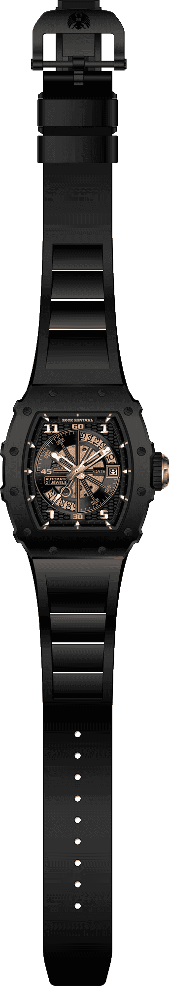 Rock Revival Wolf RRA.8112.B.RG - Caseback and Strap View