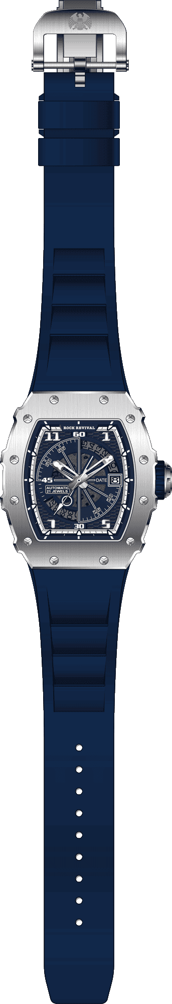 Rock Revival Wolf RRA.8112.BL - Caseback and Strap View