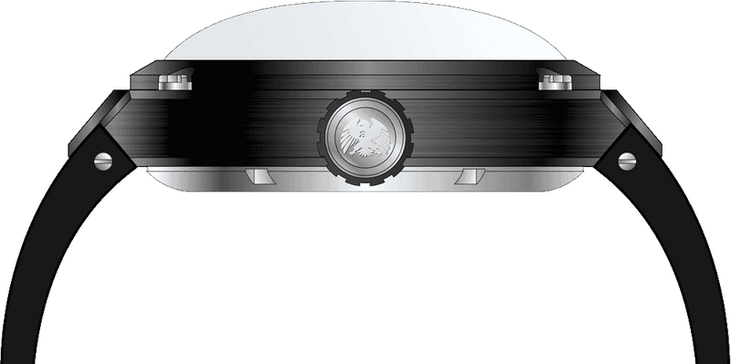 Rock Revival Hawk RRA.9031.B.G - Black Round Case Side Angle