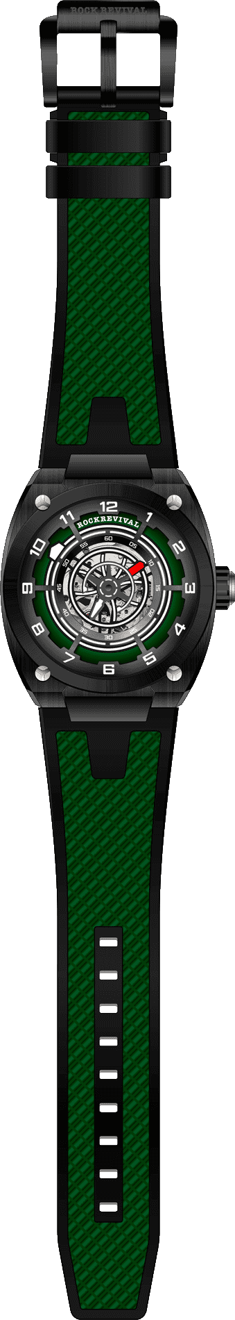 Rock Revival Hawk RRA.9031.B.G - Caseback and Strap View