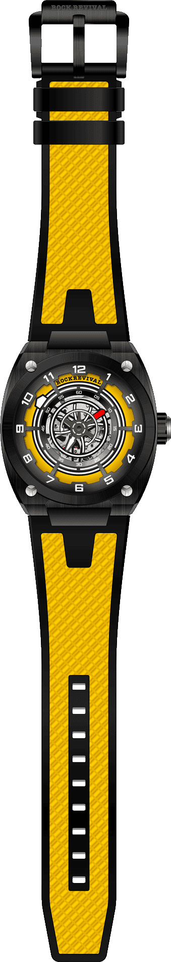 Rock Revival Hawk RRA.9031.B.Y - Caseback and Strap View