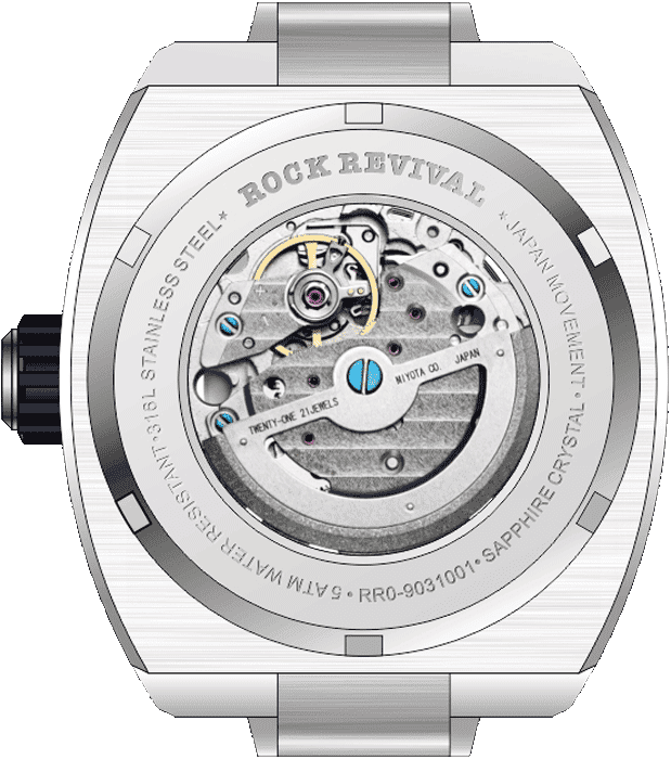 Rock Revival Hawk RRA.9031.BL - Sapphire Crystal and Blue Dial Detail