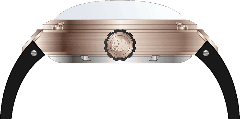 Rock Revival Hawk RRA.9031.RG.W - Rose Gold Round Case Side Angle