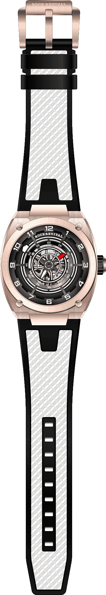 Rock Revival Hawk RRA.9031.RG.W - Caseback and Strap View