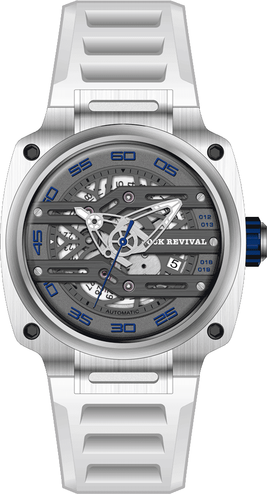Rock Revival Macaw RRA.9037.W Automatic Watch - grey Dial Square Case Front View