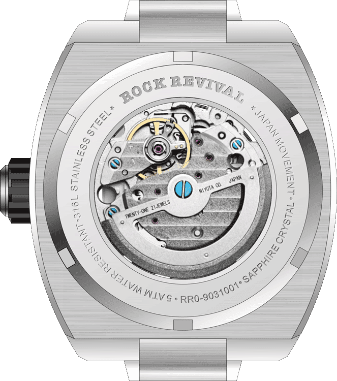 Rock Revival Macaw RRA.9037.W - Sapphire Crystal and grey Dial Detail