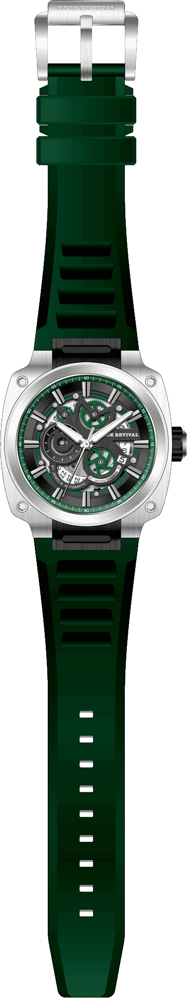 Rock Revival Macaw RRA.9038.G - Caseback and Strap View