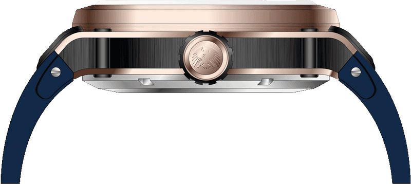 Rock Revival Macaw RRA.9038.RG.BL - Rose Gold Square Case Side Angle