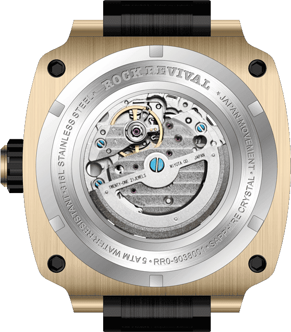 Rock Revival Macaw RRA.9038.YG.R - Sapphire Crystal and Red and Black Dial Detail