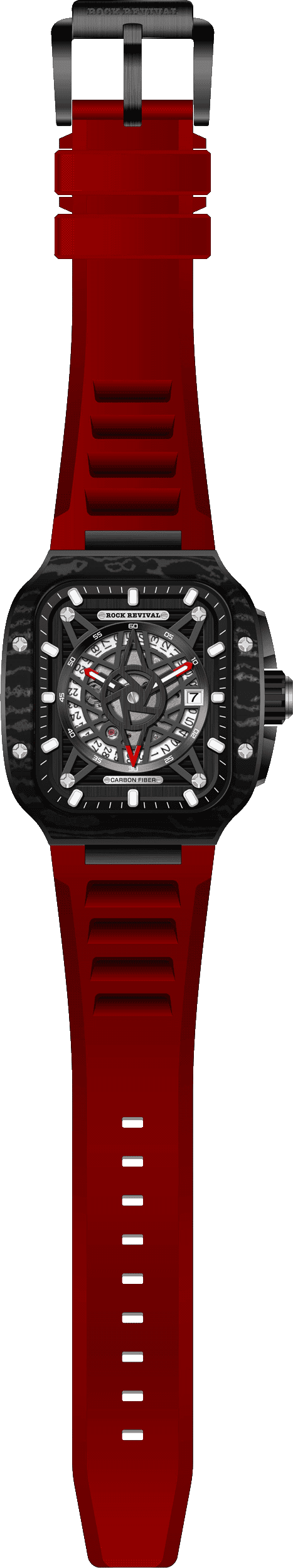 Rock Revival Wolf RRA.9056.B.R - Caseback and Strap View