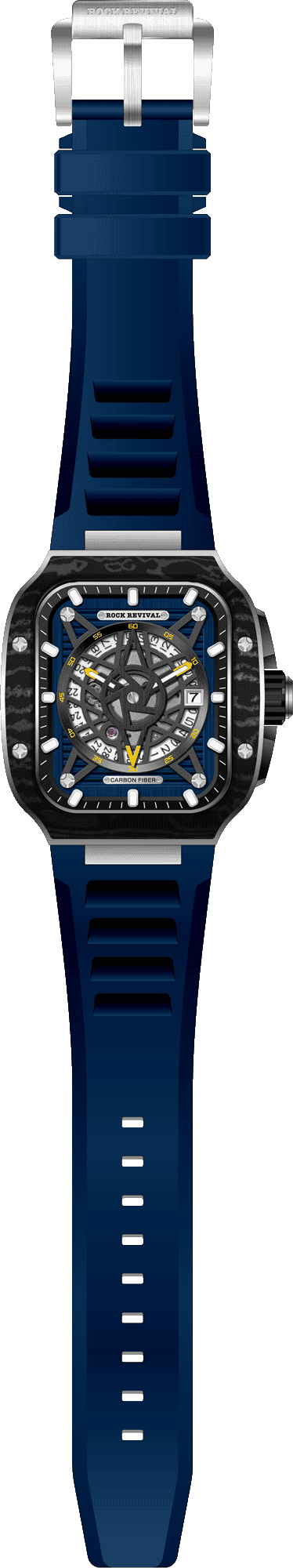 Rock Revival Wolf RRA.9056.BL - Caseback and Strap View