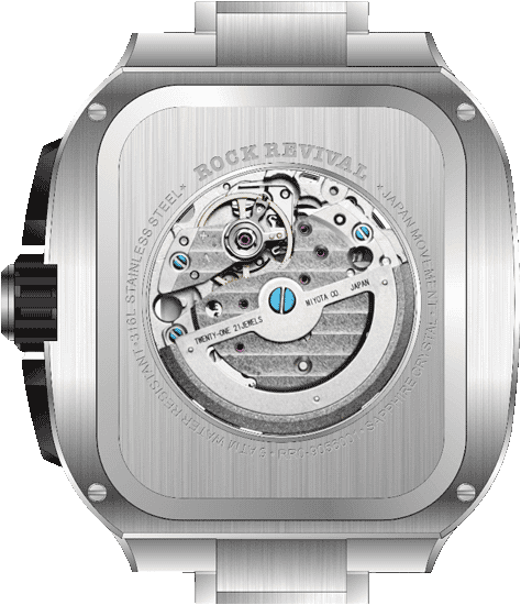 Rock Revival Wolf RRA.9056.B - Sapphire Crystal and Black Dial Detail