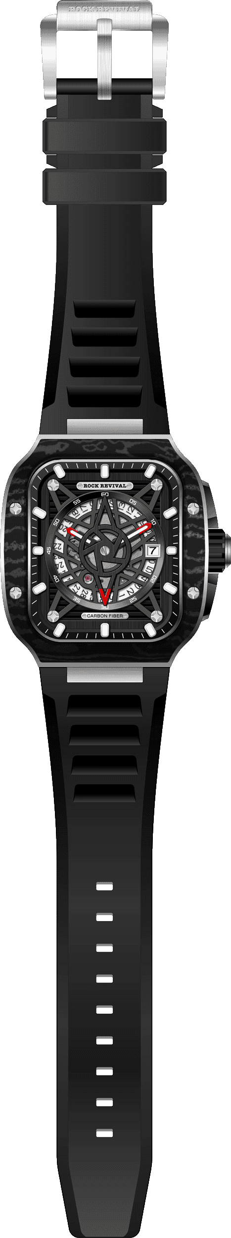 Rock Revival Wolf RRA.9056.B - Caseback and Strap View