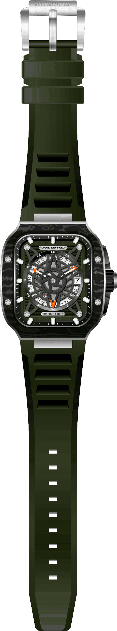 Rock Revival Wolf RRA.9056.G - Caseback and Strap View