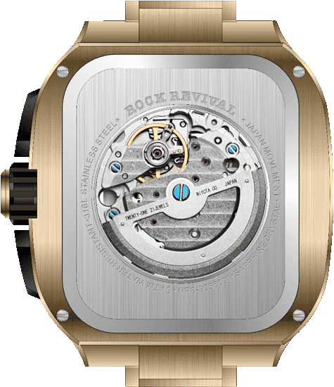 Rock Revival Wolf RRA.9056.YG.BL - Sapphire Crystal and Blue Dial Detail
