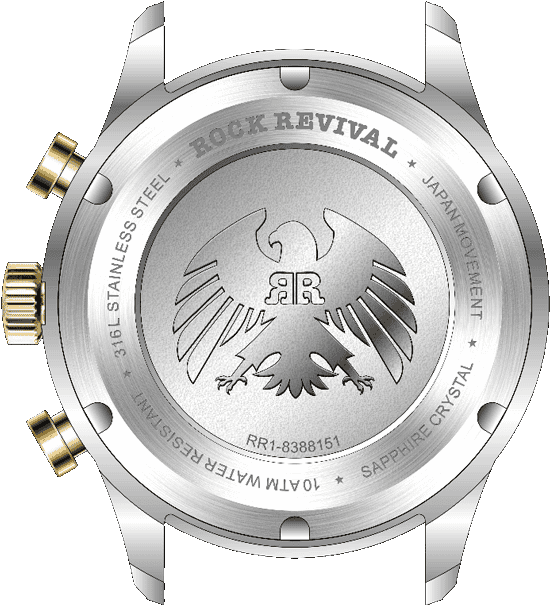 Rock Revival Oxford RRQ-8388-5 - Sapphire Crystal and Green Dial Detail