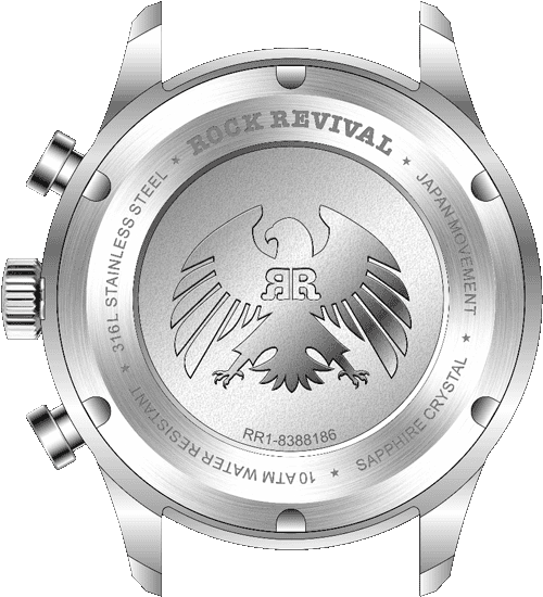 Rock Revival Oxford RRQ-8388-6 - Sapphire Crystal and Green and Black Dial Detail