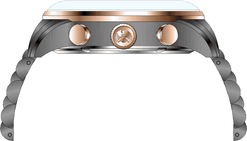 Rock Revival Oxford RRQ-8388-7 - Grey and Rose Gold Round Case Side Angle
