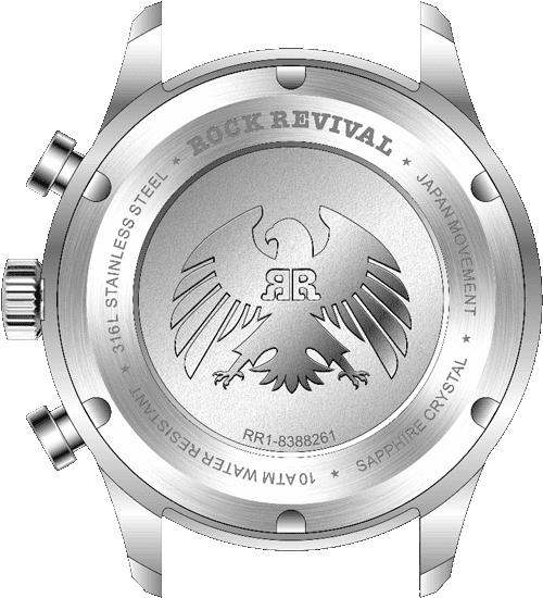 Rock Revival Oxford RRQ-8388-8 - Sapphire Crystal and Turquoise and Black Dial Detail