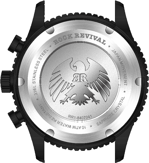 Rock Revival Kite RRQ-8407-2 - Sapphire Crystal and Green and Black Dial Detail