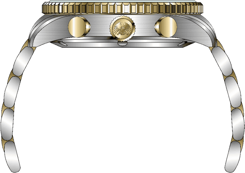 Rock Revival Kite RRQ-8407-3 - Steel and Gold Round Case Side Angle