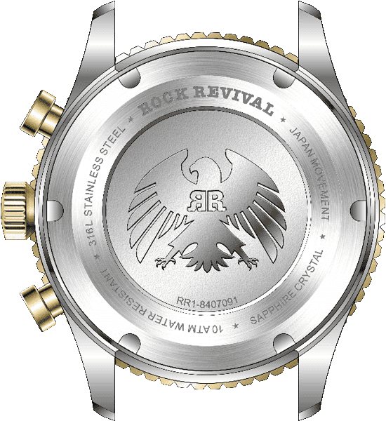 Rock Revival Kite RRQ-8407-3 - Sapphire Crystal and Blue and Black Dial Detail
