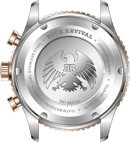 Rock Revival Kite RRQ-8407-4 - Sapphire Crystal and Green and Black Dial Detail