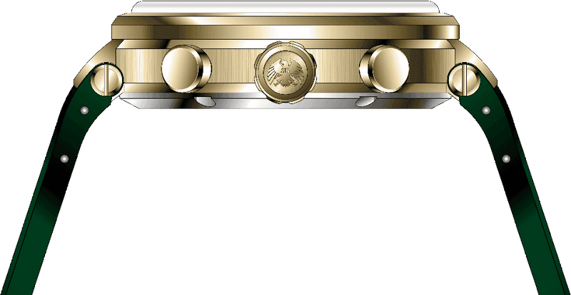 Rock Revival Macaw RRQ-8429-2 - Gold Round Case Side Angle