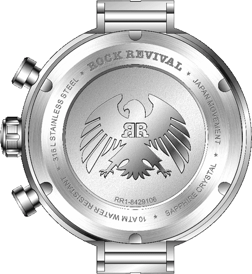 Rock Revival Macaw RRQ-8429-4 - Sapphire Crystal and Black and Yellow Dial Detail