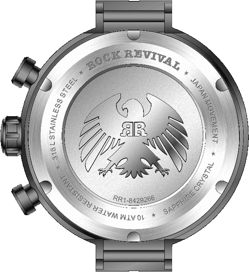 Rock Revival Macaw RRQ-8429-8 - Sapphire Crystal and Grey and Red Dial Detail