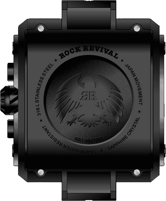 Rock Revival Macaw RRQ-9047-10 - Sapphire Crystal and Black and Yellow Dial Detail