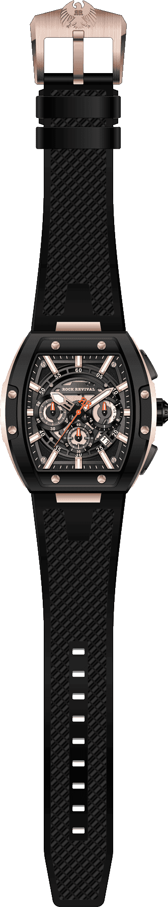 Rock Revival Wolf RRQ-9051-3 - Caseback and Strap View