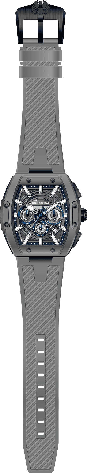 Rock Revival Wolf RRQ-9051-4 - Caseback and Strap View