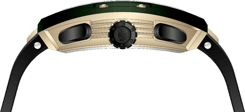 Rock Revival Wolf RRQ-9051-8 - Green and Gold Tonneau Case Side Angle