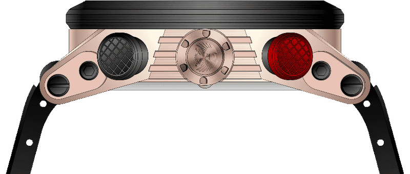 Rock Revival Kite RRQ-9052-8 - Black and Rose Gold Round Case Side Angle