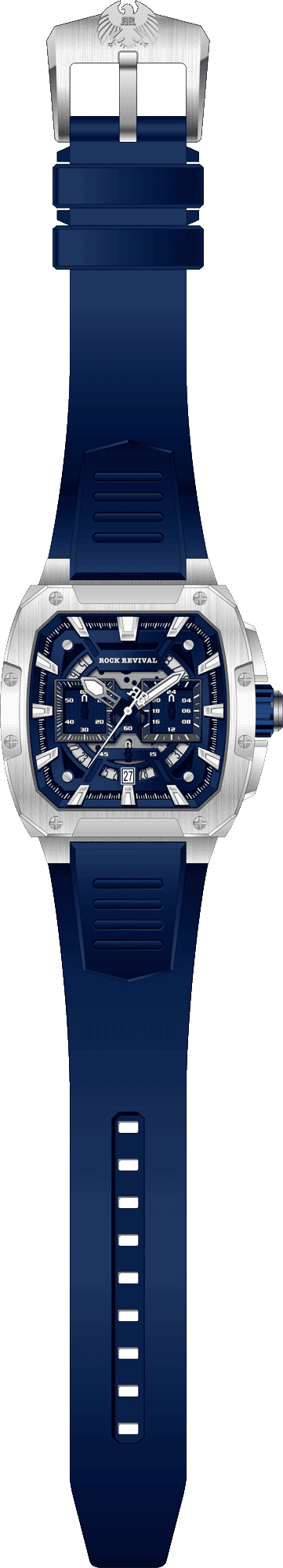 Rock Revival Wolf RRQ-9059-3 - Caseback and Strap View