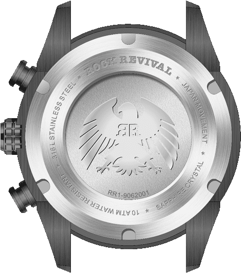 Rock Revival Kite RRQ-9062-4 - Sapphire Crystal and Dark Grey and Blue Dial Detail