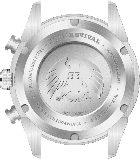 Rock Revival Kite RRQ-9062-5 - Sapphire Crystal and Blue and Black Dial Detail