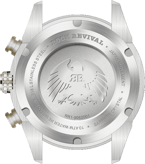 Rock Revival Kite RRQ-9062-9 - Sapphire Crystal and Blue and Gold Dial Detail