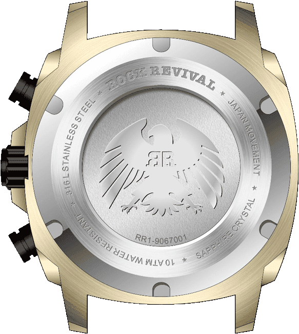 Rock Revival Kite RRQ-9067-7 - Sapphire Crystal and Green and Black Dial Detail