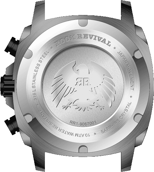 Rock Revival Kite RRQ-9067-8 - Sapphire Crystal and Blue and Black Dial Detail