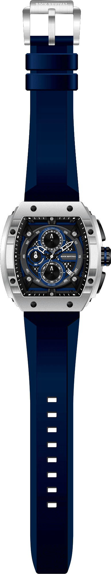 Rock Revival Macaw RRQ.6413.BL - Caseback and Strap View