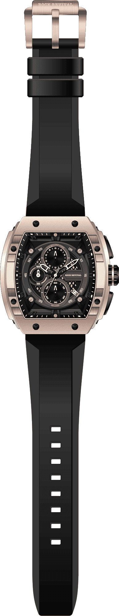 Rock Revival Macaw RRQ.6413.RG.B - Caseback and Strap View