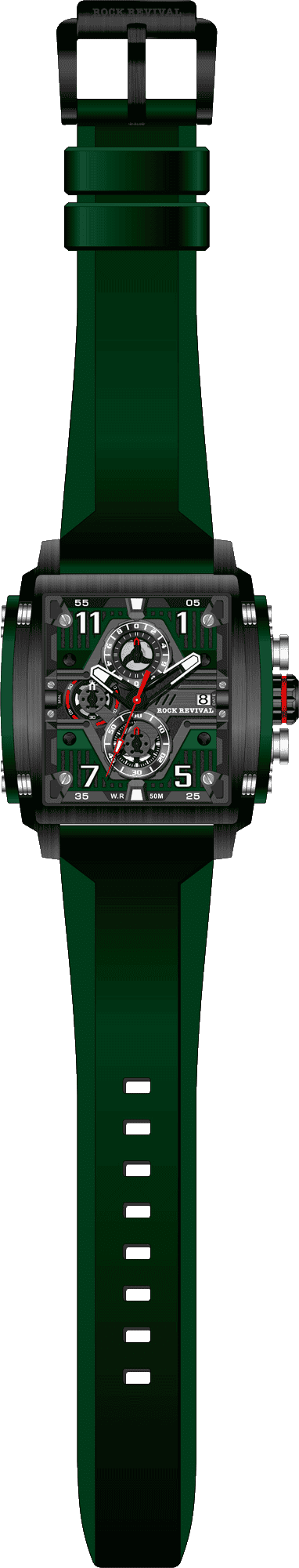 Rock Revival Macaw RRQ.6526.B.G - Caseback and Strap View