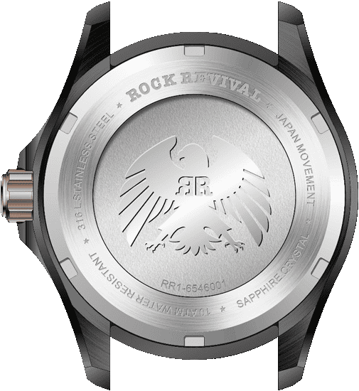 Rock Revival Kite RRQ.6546.B.BL - Sapphire Crystal and Black Dial Detail