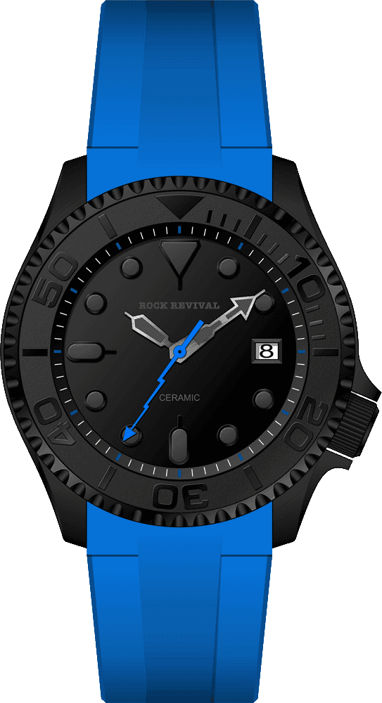 Rock Revival Kite RRQ.8141.B.BL Quartz Watch - Black Dial Round Case Front View