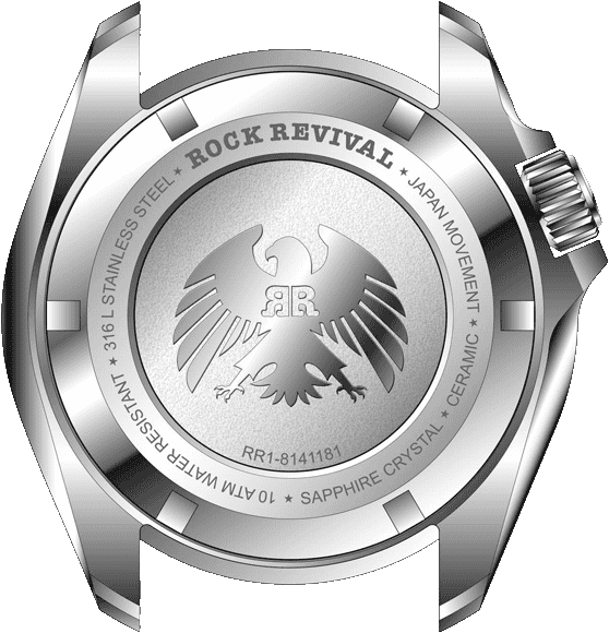 Rock Revival Kite RRQ.8141.BL - Sapphire Crystal and Blue Dial Detail