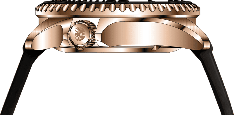 Rock Revival Kite RRQ.8141.RG.B - Rose Gold Round Case Side Angle